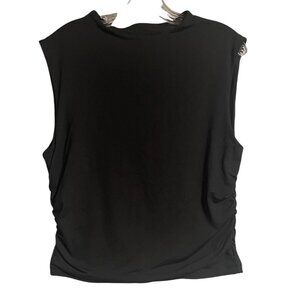 House Of Harlow 1960 Sleeveless Black Ruched Top Womens XL Stretchy Nylon Blend